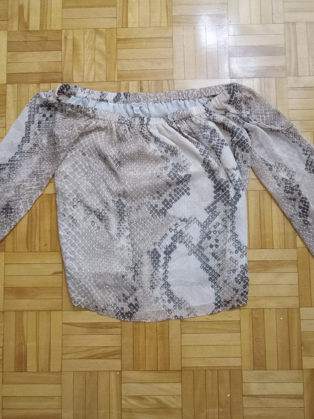 Guess Off-Shoulder Snake Print Blouse